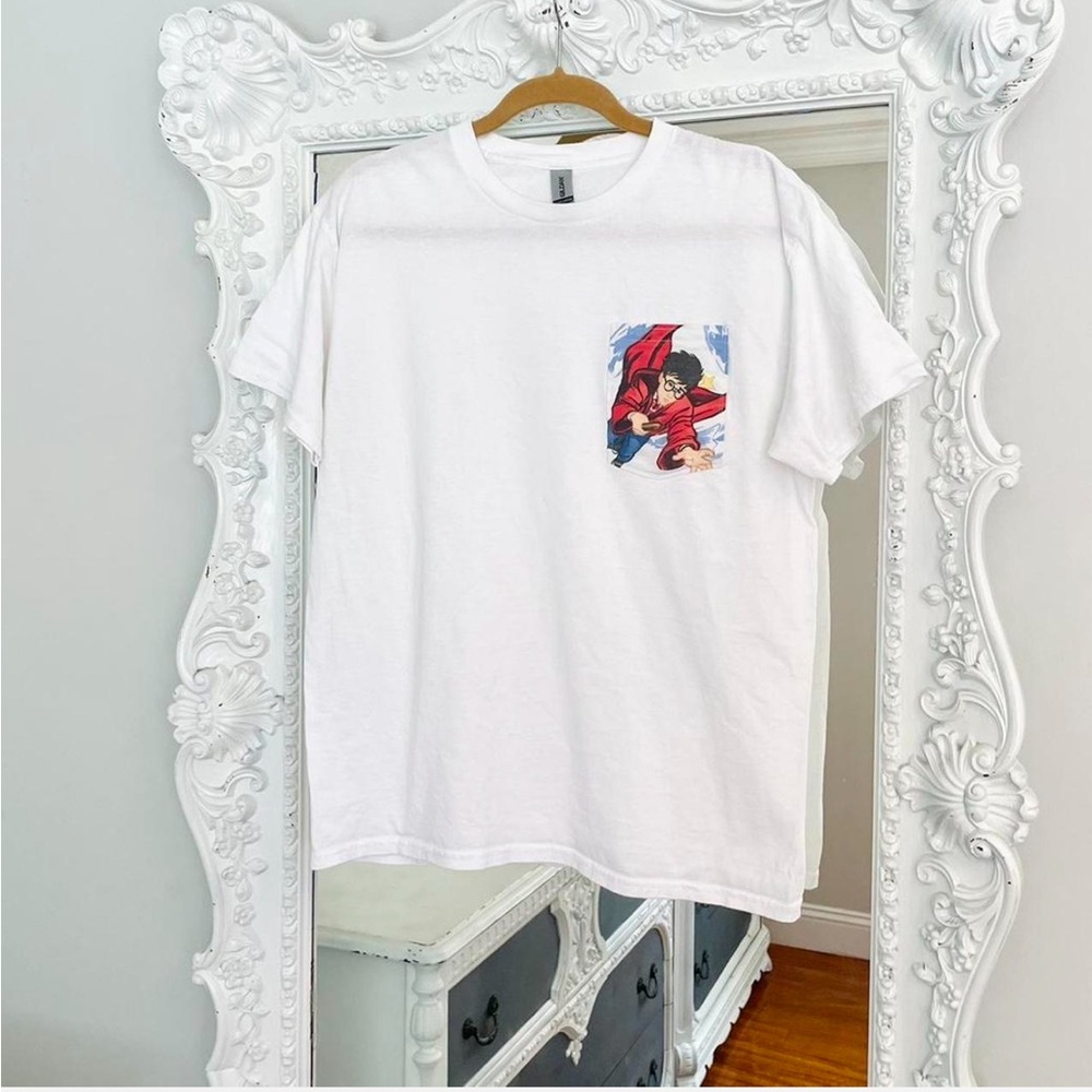 New York Couture Reworked Harry Potter Print Pocket T-Shirt